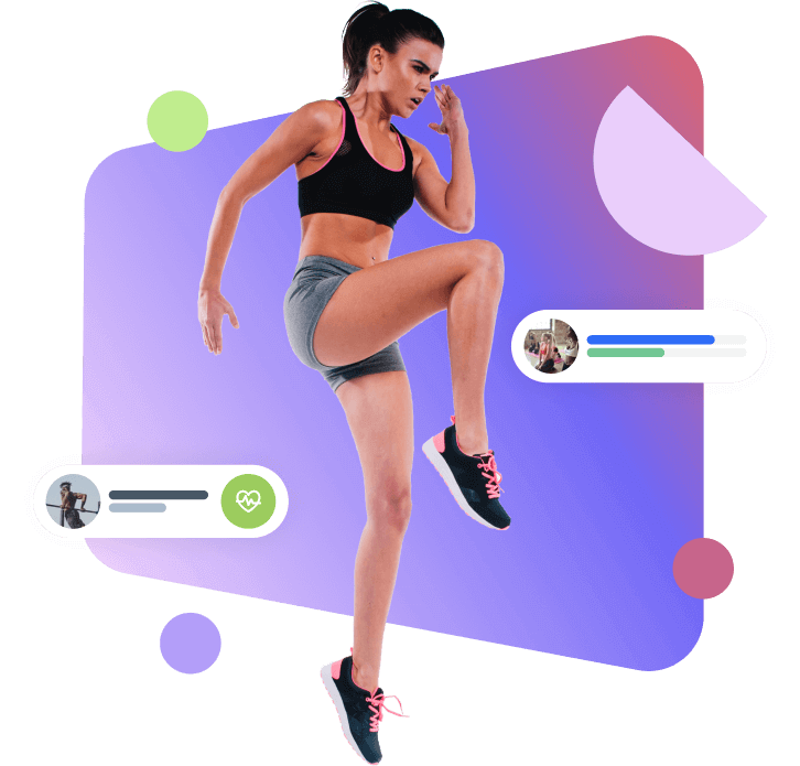Illustrazione header - La gamification incontra il fitness - illustrazione sportiva con obiettivi